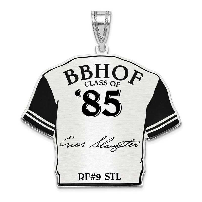 Sterling Silver Enos Slaughter Signature Enamel Jersey Pendant